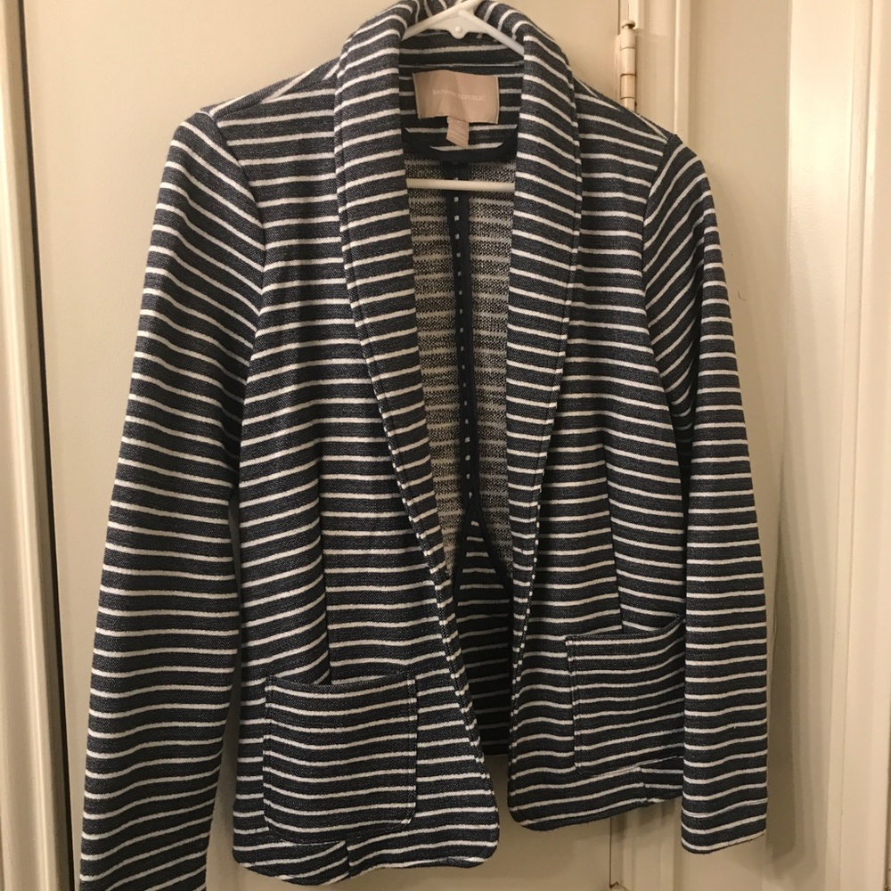 Banana Republic striped cotton blazer